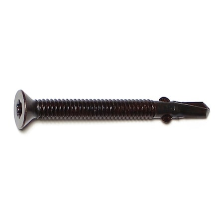 Midwest Fastener Self-Drilling Screw, #14 x 2-1/2 in, Plain Steel Flat Head Torx Drive, 50 PK 09219